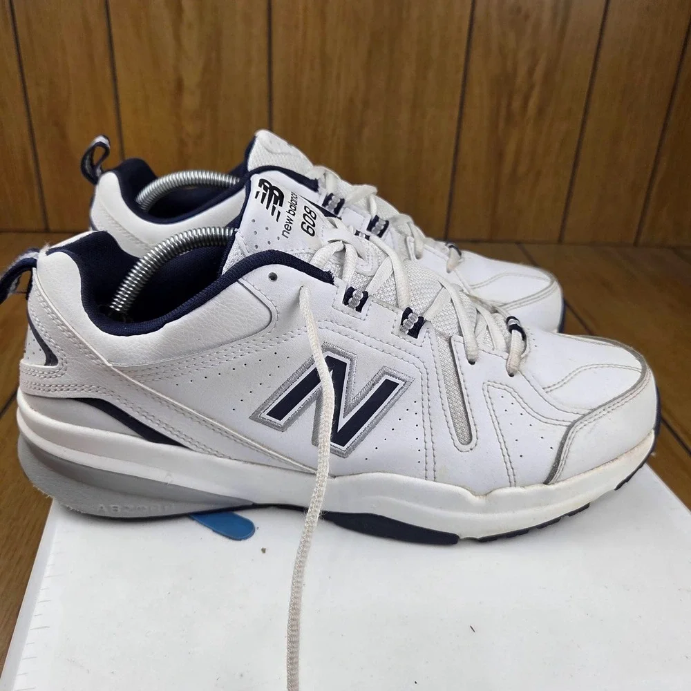 New Balance 608 White Navy Leather Training Shoes Mens 10.5 MX608WN5